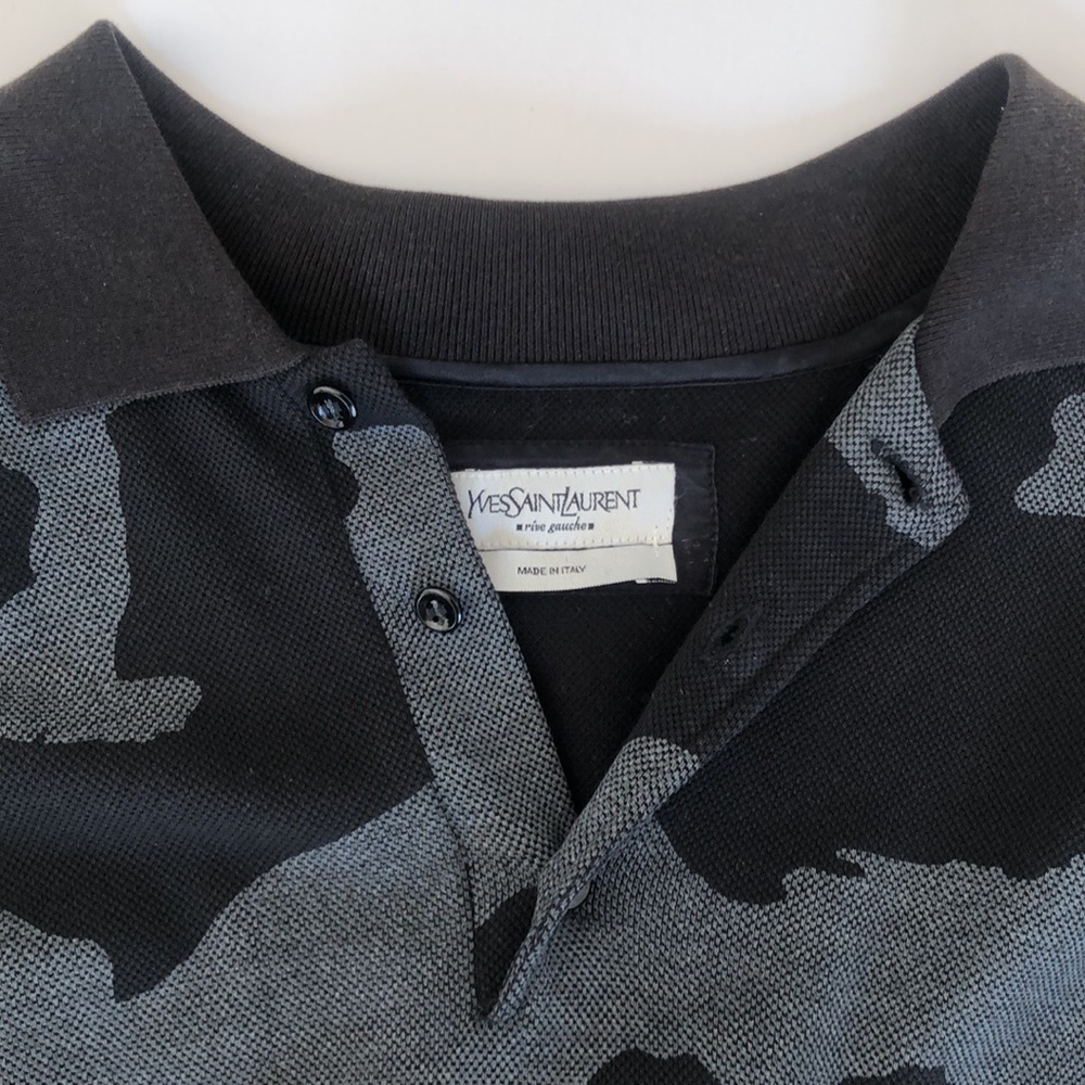 Yves saint Laurent camo polo long sleeve YSL